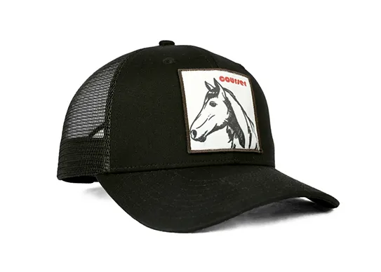 black animal trucker hat