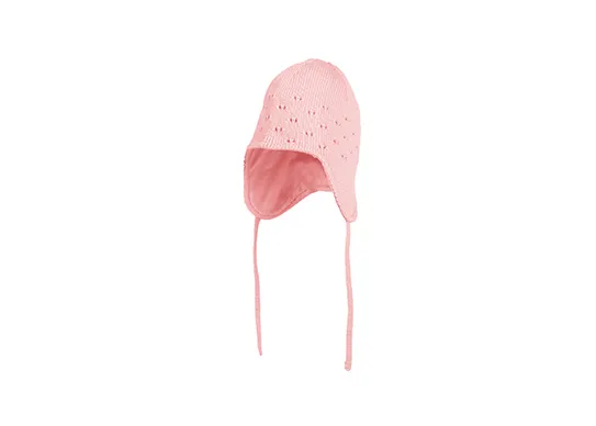 pink beanie with strings