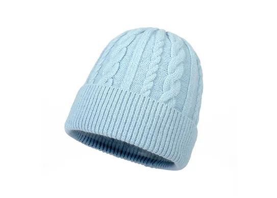 blue cable beanie