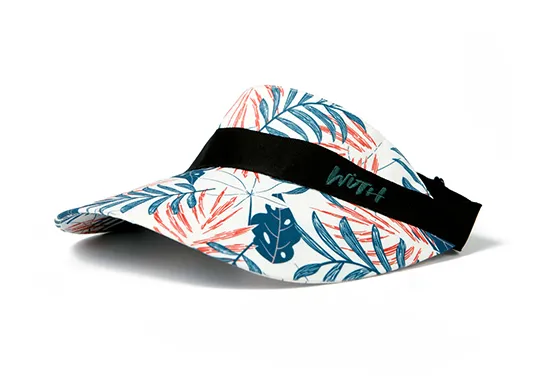 white printed sun visor