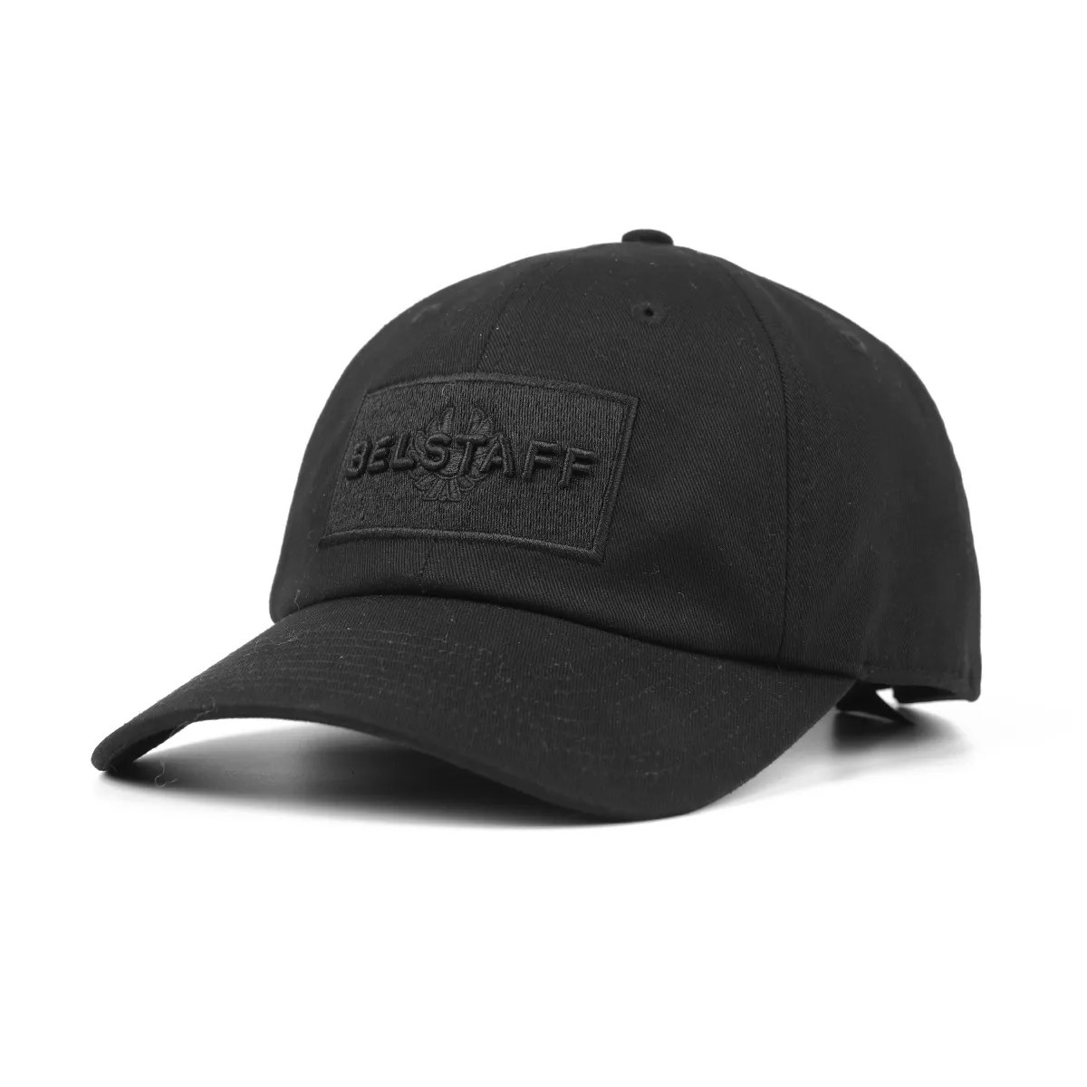 black baseball cap with embroidery patch