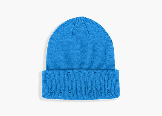 bright blue vintage beanie