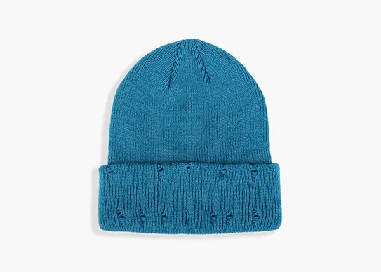 peocock blue vintage beanie