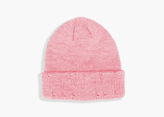 pink vintage beanie