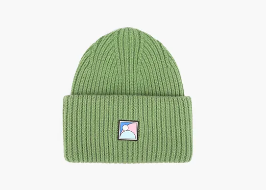 green merino wool beanie