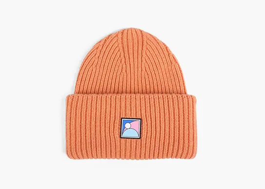 orange merino wool beanie