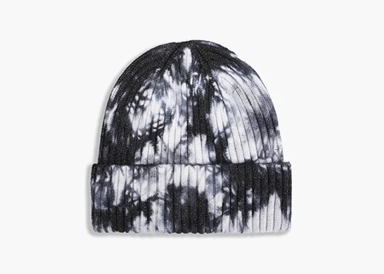 black tie dye beanie