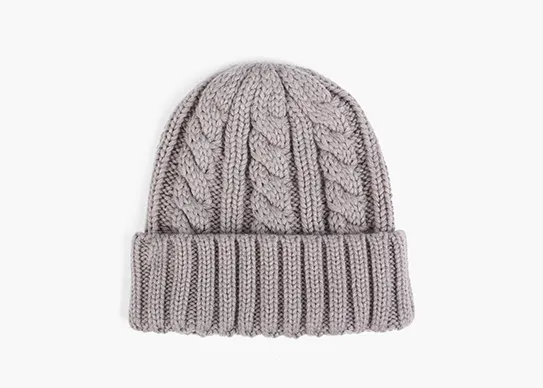 light grey knitting beanie