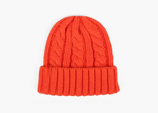 orange knitting beanie