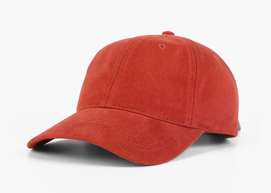 red organic cotton dad hat