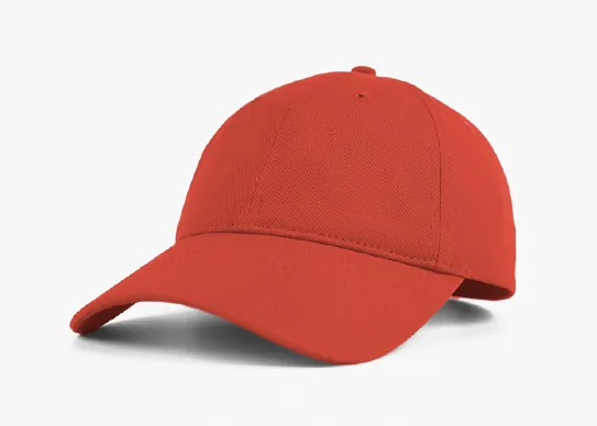 bright red unstructured dad hat