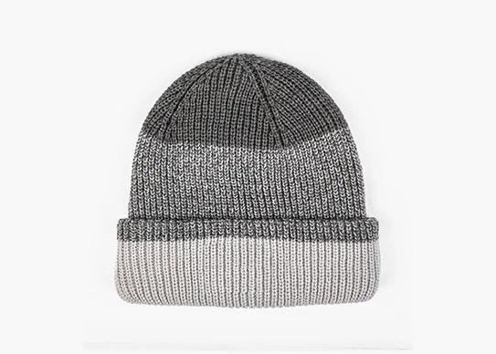 grey recycled cuffed beanie