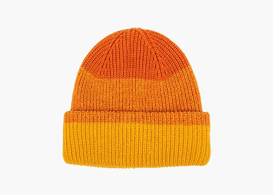 orange recycled cuffed beanie