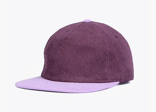 rose red and purple 5 panel corduroy snapback hat