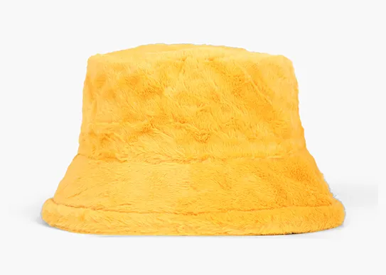 ginger fuzzy bucket hat