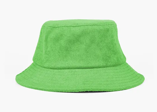 green terry towel bucket hat