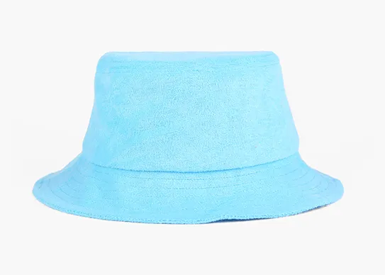 lake blue terry towel bucket hat