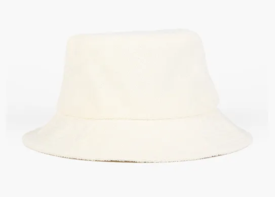 light beige terry towel bucket hat