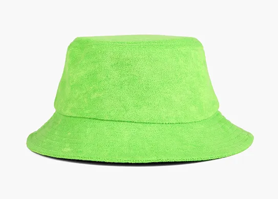 light green terry towel bucket hat