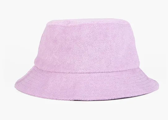 light purple terry towel bucket hat