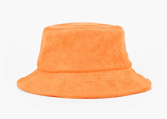 orange terry towel bucket hat