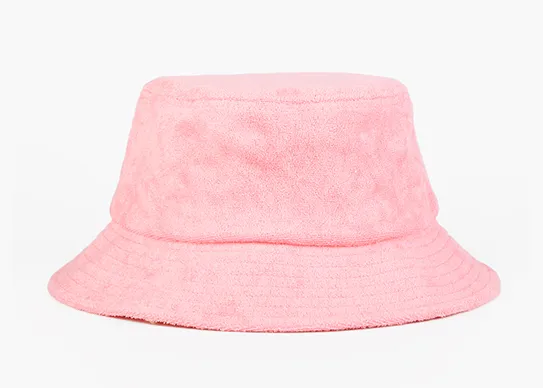 pink terry towel bucket hat