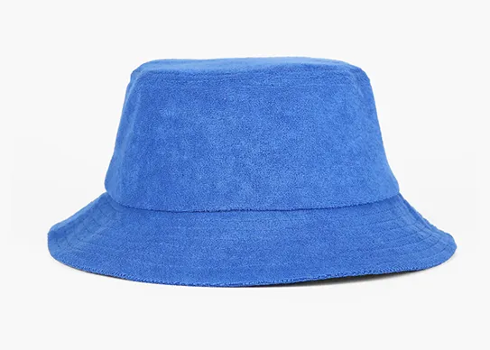 royal blue terry towel bucket hat