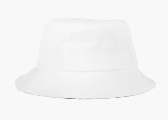 white terry towel bucket hat