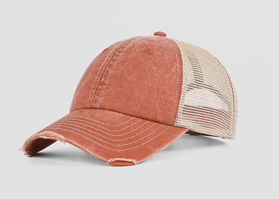 orange vintage trucker hat