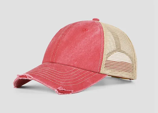 Custom Vintage Distressed Cotton Sand Trucker Hats - 6532