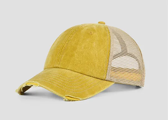 yellow vintage trucker hat