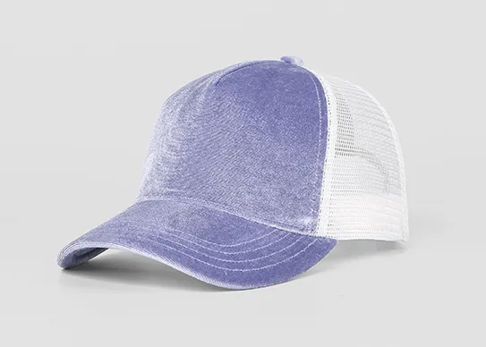 light purple velvet trucker hat