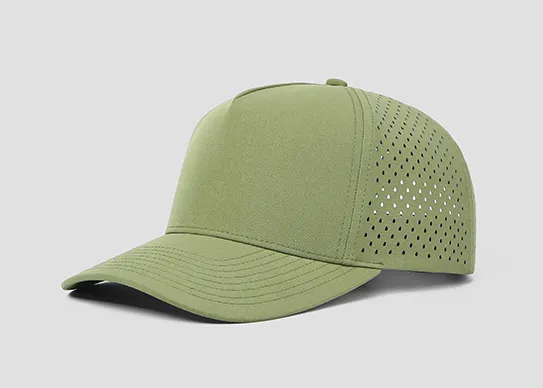 light army green 5 panel laser hole hat