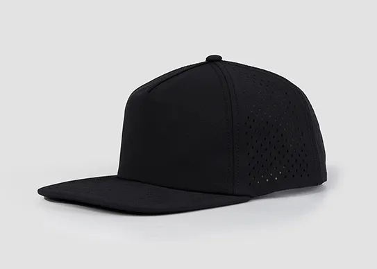 black perforated snapback