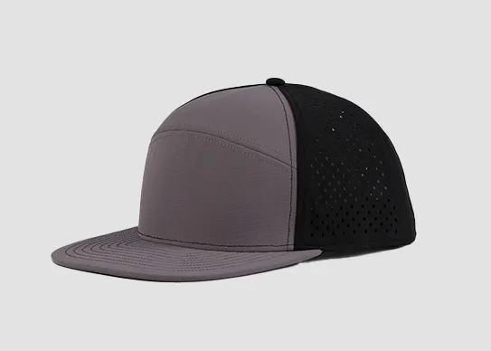 dark grey and black water repellent hat