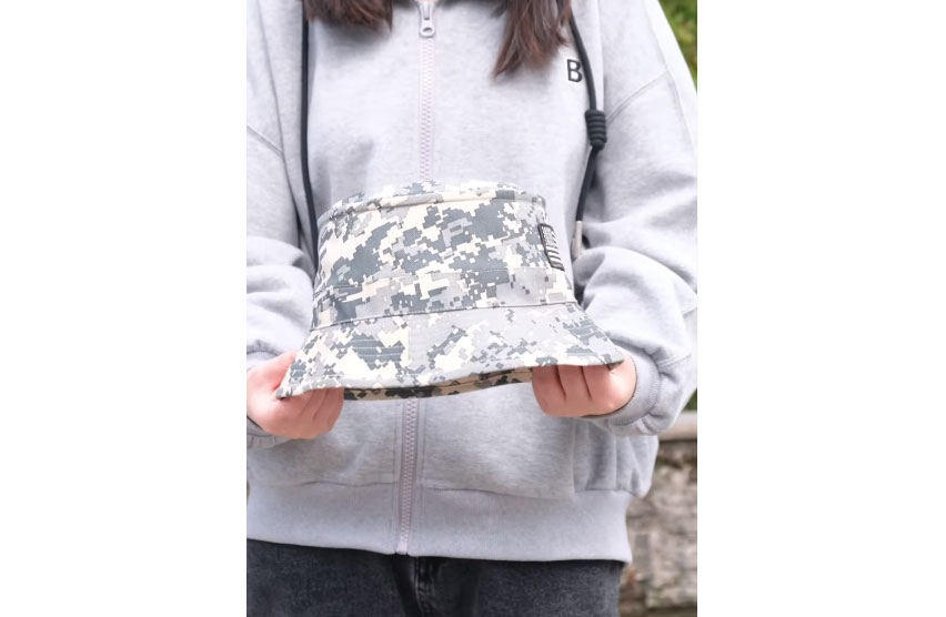 Wholesale Custom Printed Sublimation Logo 100% Cotton Plain Hunting Camo Military Bucket Hat