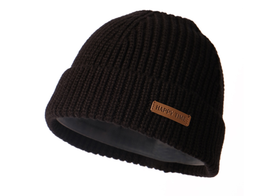 Custom Fisherman Beanies with Leather Patch