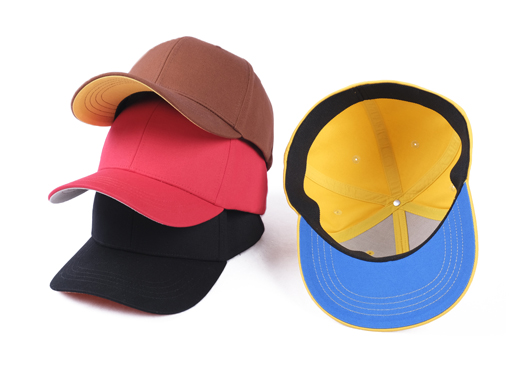 fitted hats with patches colored brim