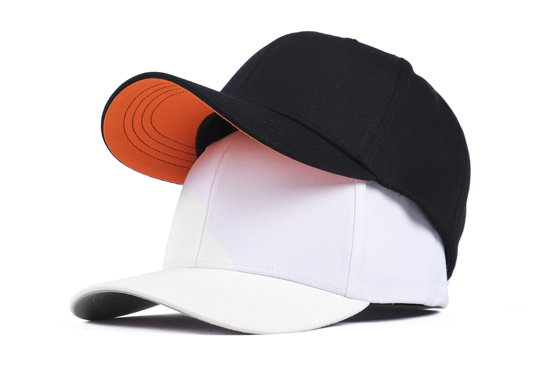 fitted hats with colored underbrim