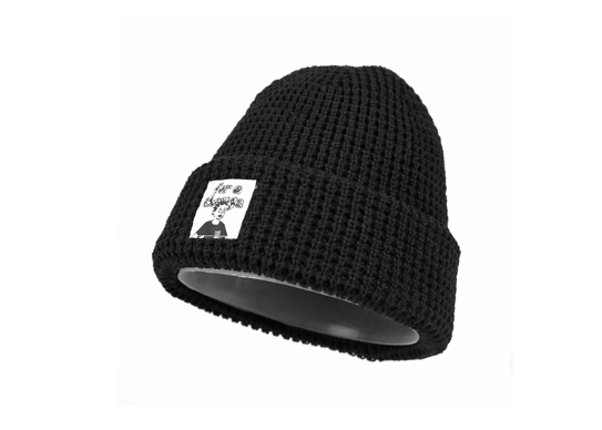 black waffle beanie