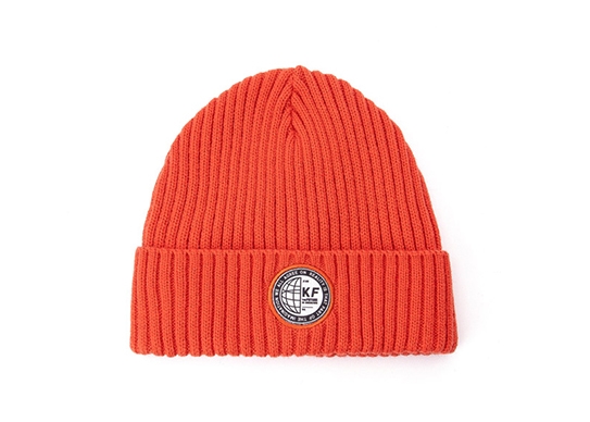 orange fleece beanie