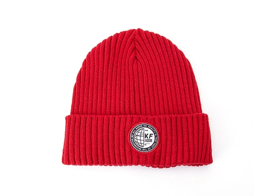 red fleece beanie