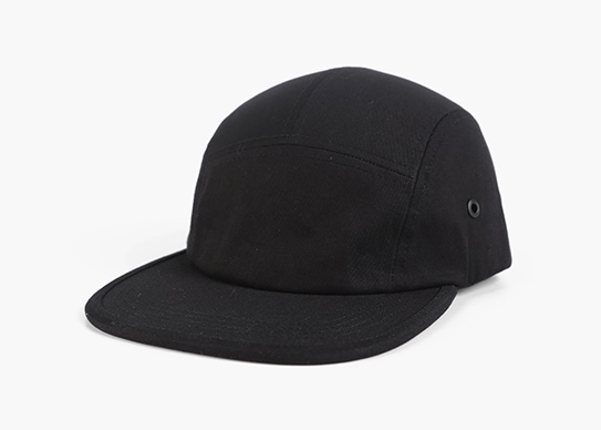 black cotton camper cap