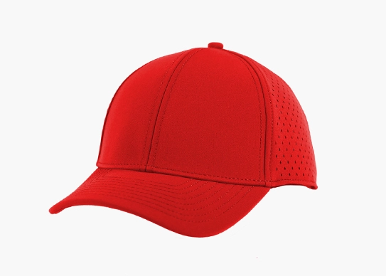 red perforated snapback hat