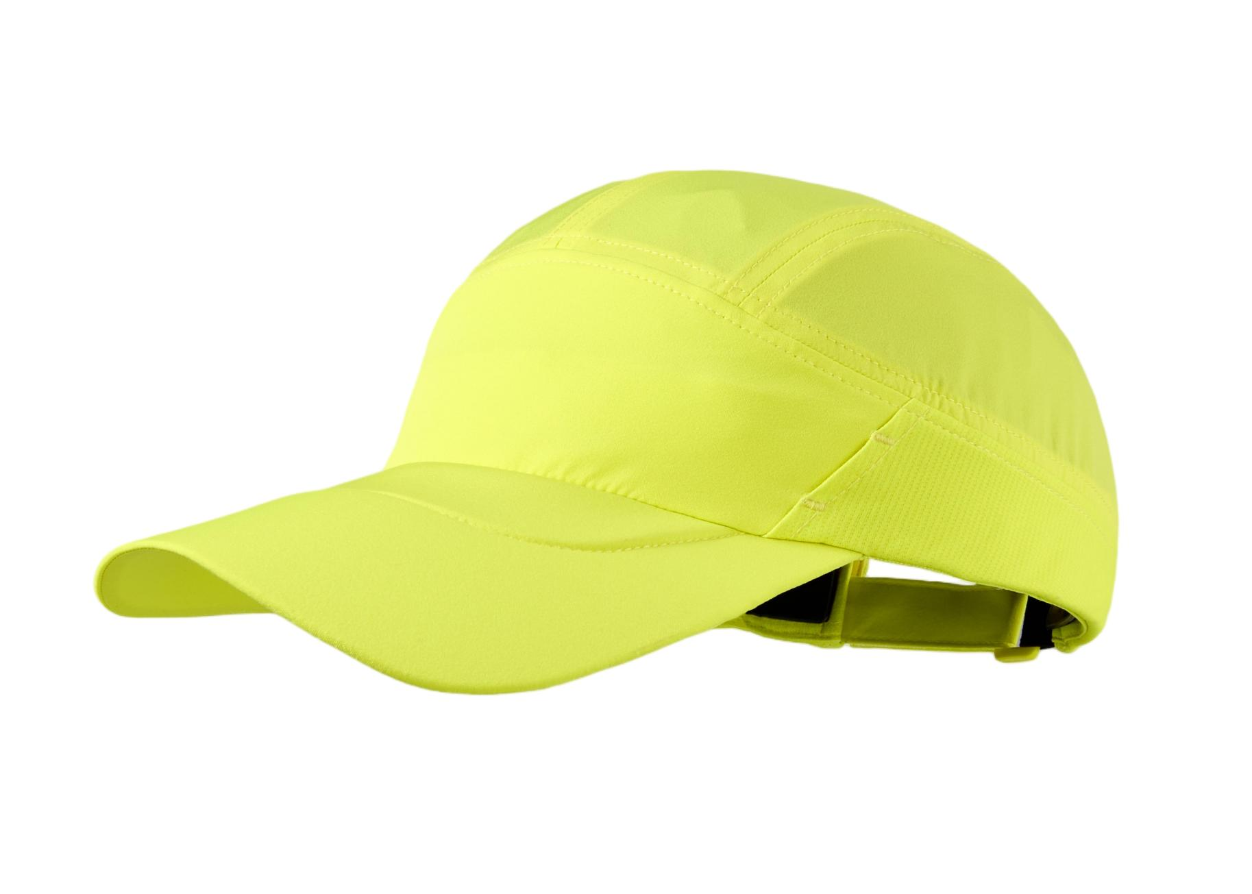 custom yellow outdoor quick dry running cap with sunglass insert slot