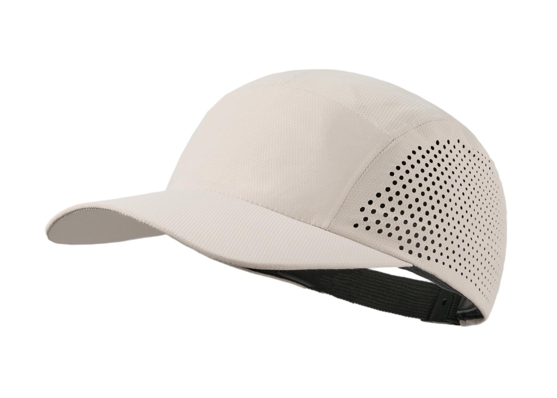 custom water repellent seamless perforated running cap beige