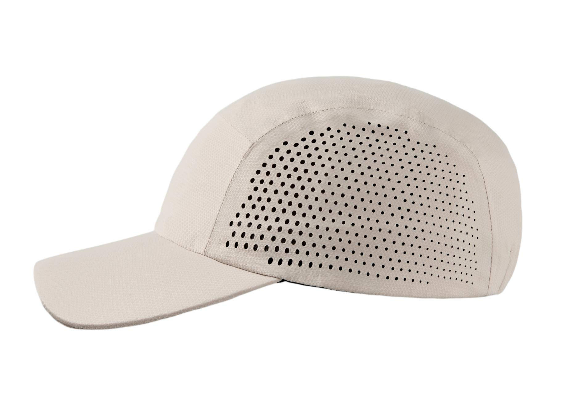 custom water repellent seamless perforated running cap beige side
