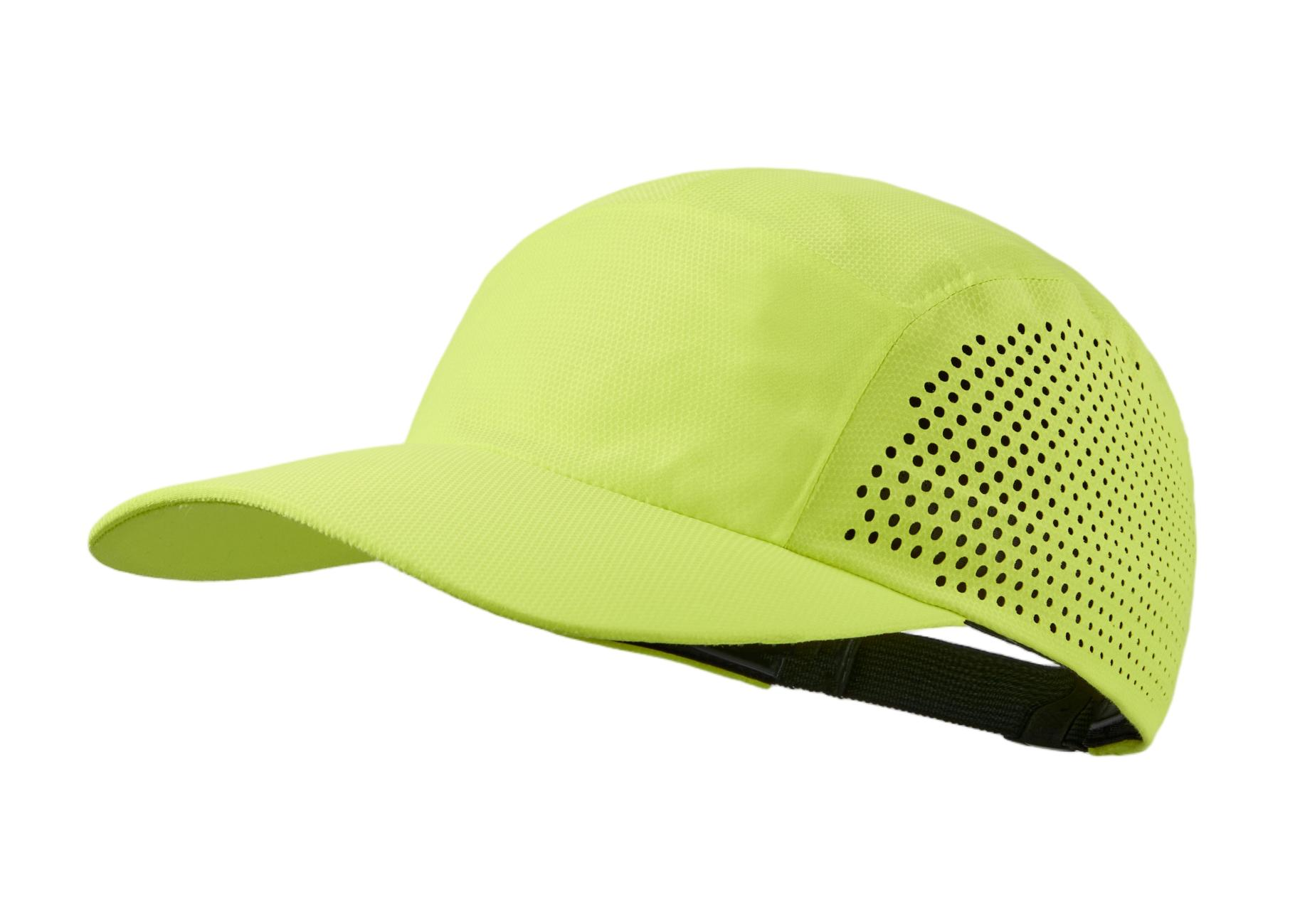 custom water repellent seamless perforated running cap lemon yellow