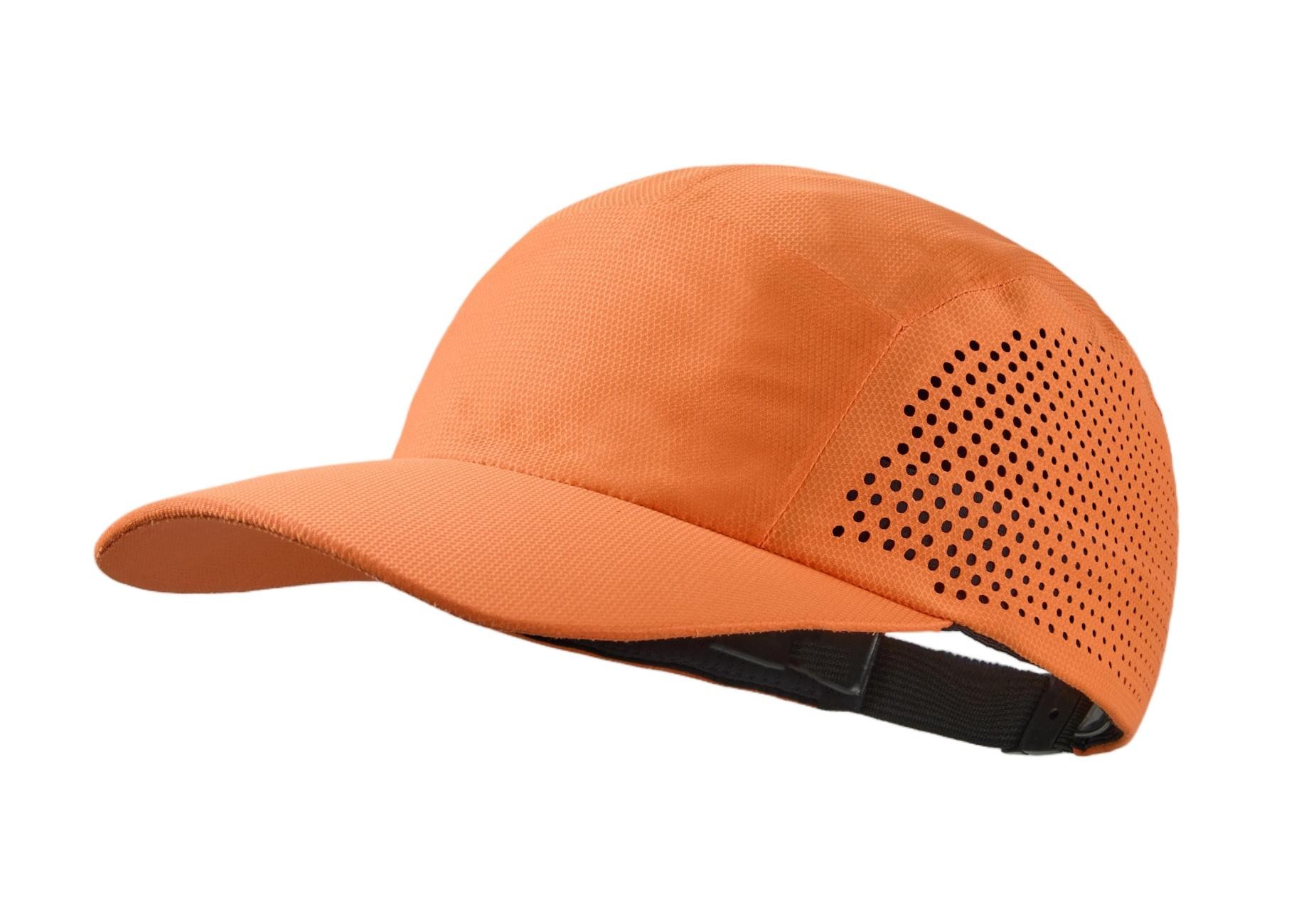 custom water repellent seamless perforated running cap orange
