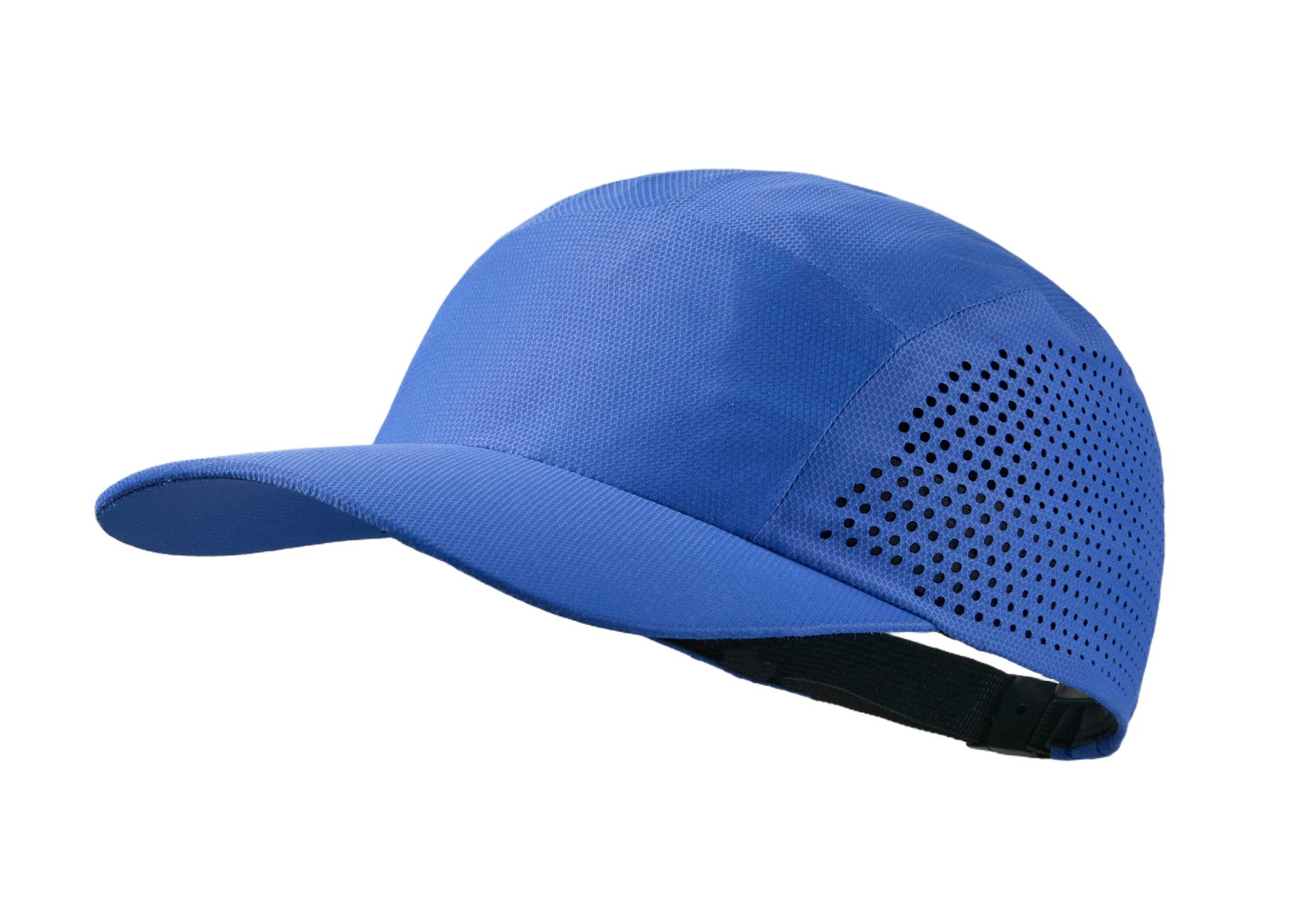 custom water repellent seamless perforated running cap royal blue